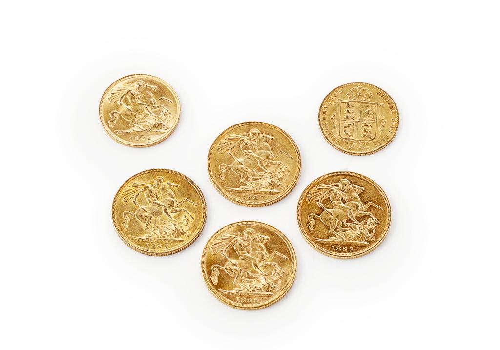 Appraisal: A collection of sovereigns and half sovereigns to include four