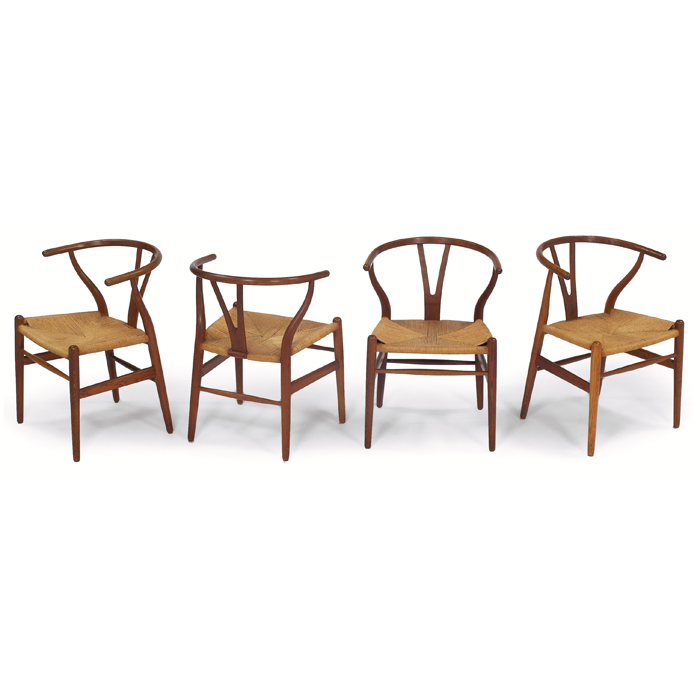 Appraisal: Hans Wegner Wishbone chairs four