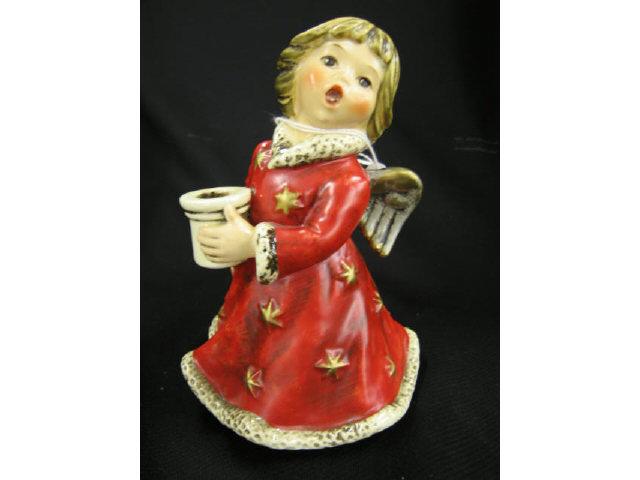 Appraisal: Goebel Angel Figural Candleholer red dress star decoration three line