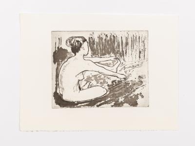 Appraisal: Leslie Duxbury - Stretching Nude etching plate cm x cm