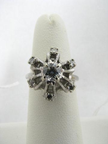 Appraisal: A lady's K white gold ring six diamonds in a