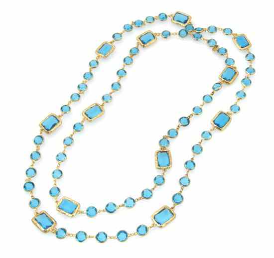 Appraisal: A Chanel Turquoise Crystal Sautoir Stamped Chanel