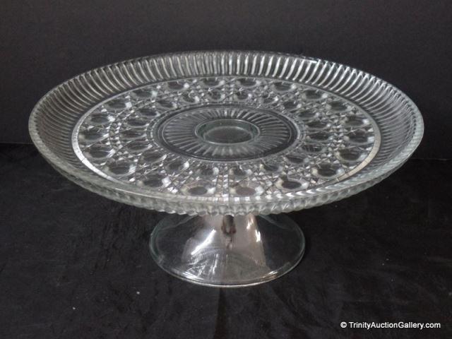 Appraisal: Federal Glass Windsor Pattern Cake Stand Produced by Federal Glass