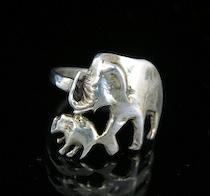 Appraisal: A Charming Elephant Sterling Silver Ring A charming sterling silver