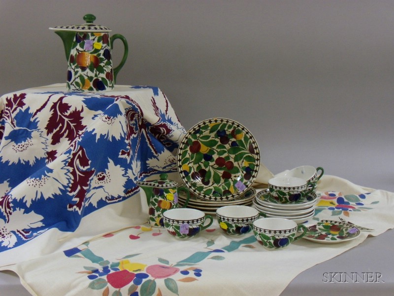 Appraisal: Twenty-piece Villeroy Boch Stenciled Cherry Decorated Ceramic Partial Luncheon Set