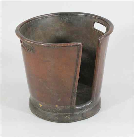 Appraisal: A George III leather plate bucket ft ins Estimate -