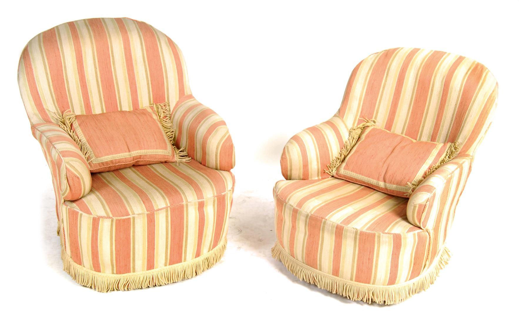 Appraisal: Two similar tub armchairs