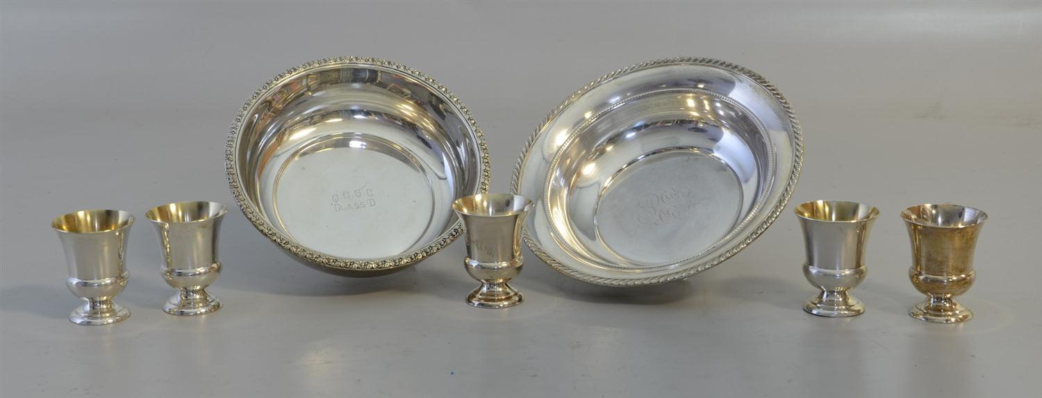 Appraisal: sterling silver bowls about d monogram trophy engraving with sterling