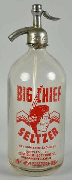 Appraisal: Big Chief Water Seltzer Bottle Description Bottled by Coca-Cola Bottling