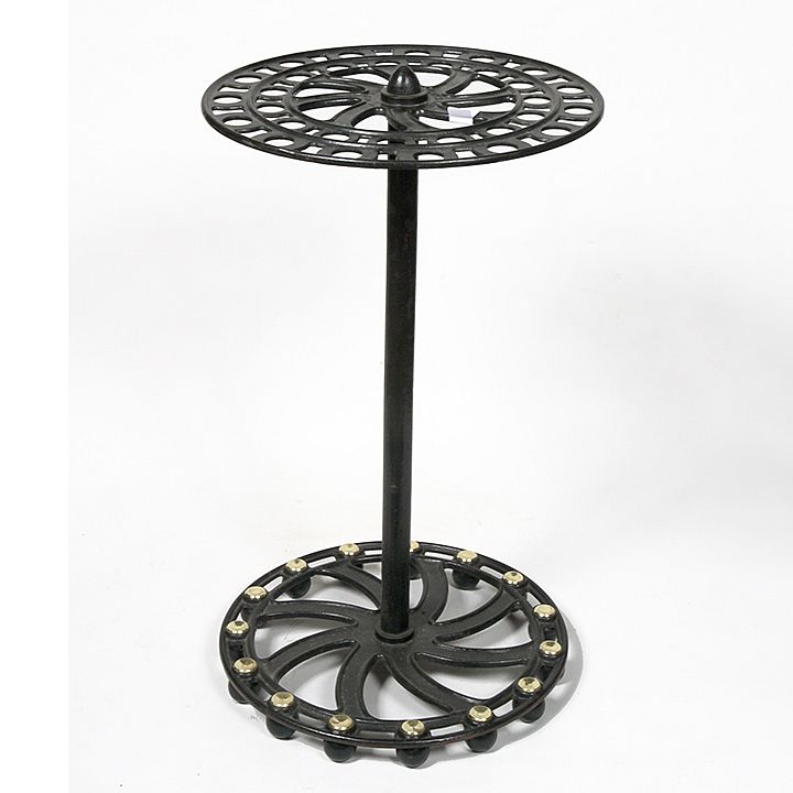 Appraisal: Iron Cane Stand Round top and bottom connected by a