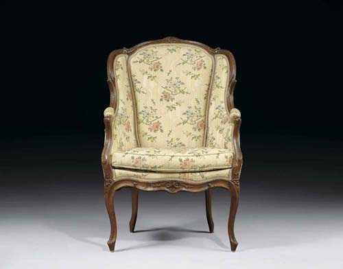 Appraisal: WING BACK CHAIR Louis XV stamped L M LEFEVRE Louis