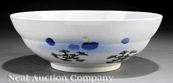 Appraisal: A Japanese Arita Porcelain Bowl th c decorated in underglaze