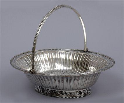 Appraisal: GEORGE III SILVER CAKE BASKET Marks for Charles Aldrige Henry