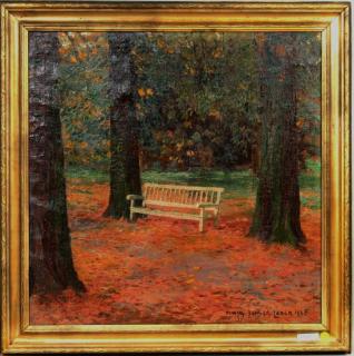 Appraisal: Hans Becker Hans Joseph Becker-Leber German - Bench in Woods