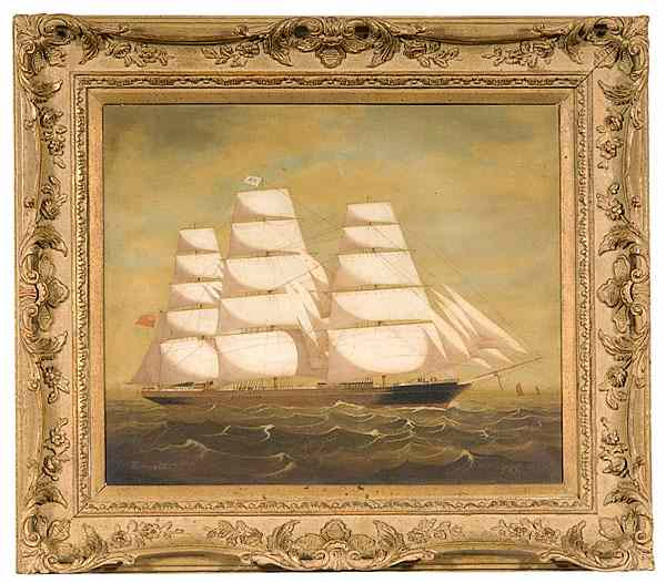 Appraisal: English Painting ca - Clipper Ship Cornwallis Oil on canvas