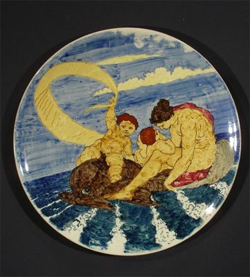 Appraisal: A Minton Pottery charger printed and painted with Classical figures