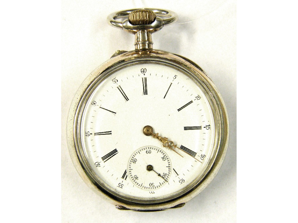 Appraisal: L U C Chopard white metal engine turned pocket watch