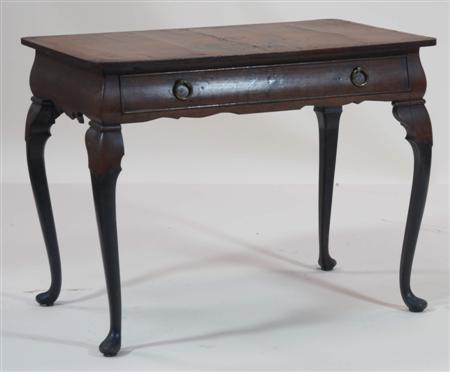 Appraisal: A late th early th century walnut side table the