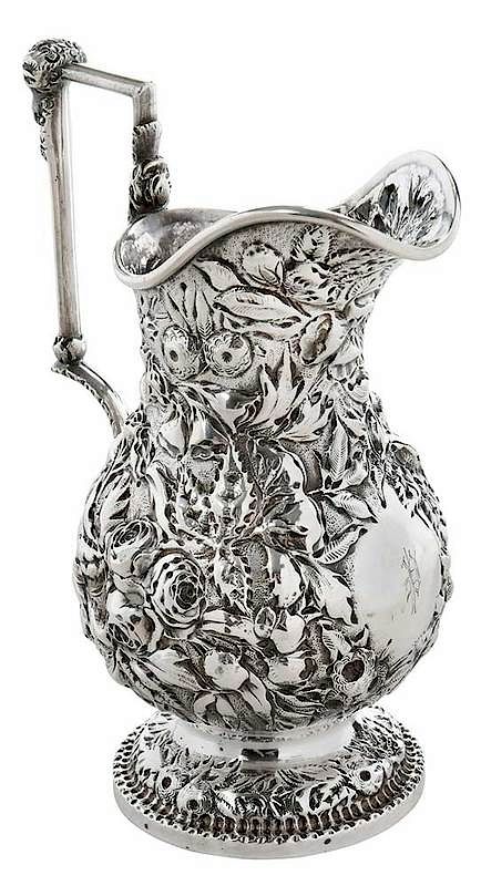 Appraisal: A E Warner Coin Silver Milk Pitcher Maryland mid th