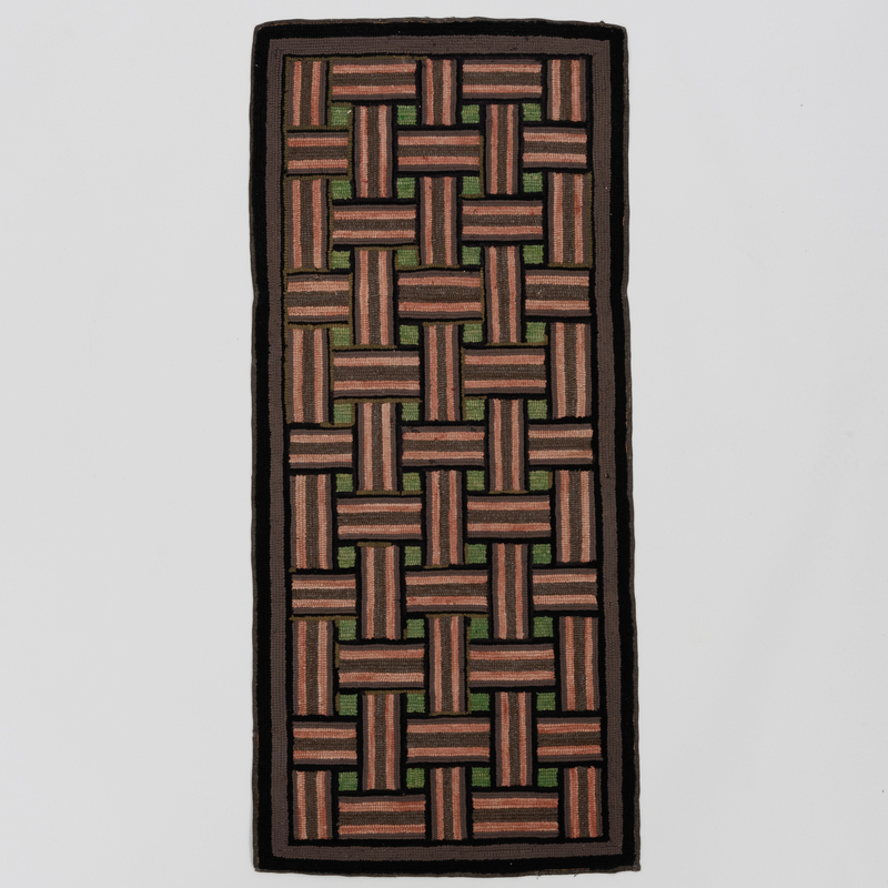 Appraisal: Group of Five Geometric Hooked Rugs Approximately ft in x