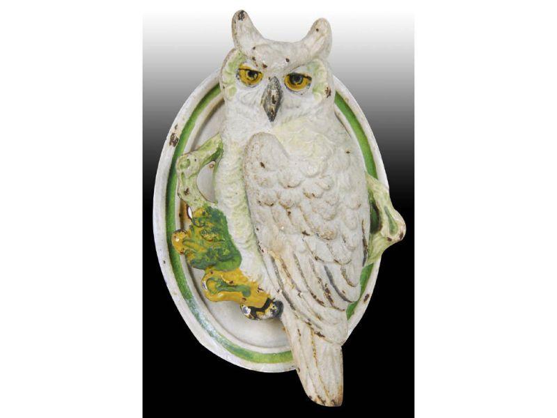 Appraisal: Owl on Branch Cast Iron Doorknocker Description - '' x