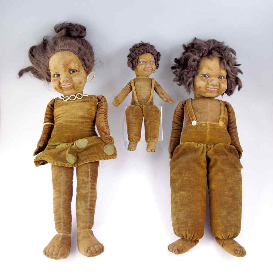 Appraisal: NORA WELLINGS FELT DOLLS Two of the dolls the boy