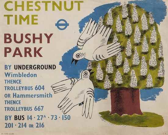 Appraisal: SWANWICK Betty RA BUSHY PARK London Underfround lithograph in colours