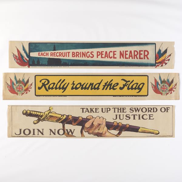 Appraisal: WWI BRITISH SMALL BANNER POSTERS x and x Set of