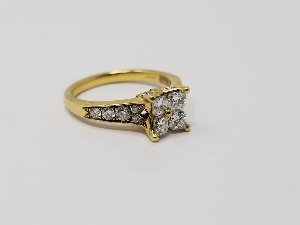 Appraisal: K Gold Calla Diamond Ring w Butterfly Gallery K Gold