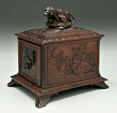 Appraisal: Five tier carved wood humidor lift-up top and front with