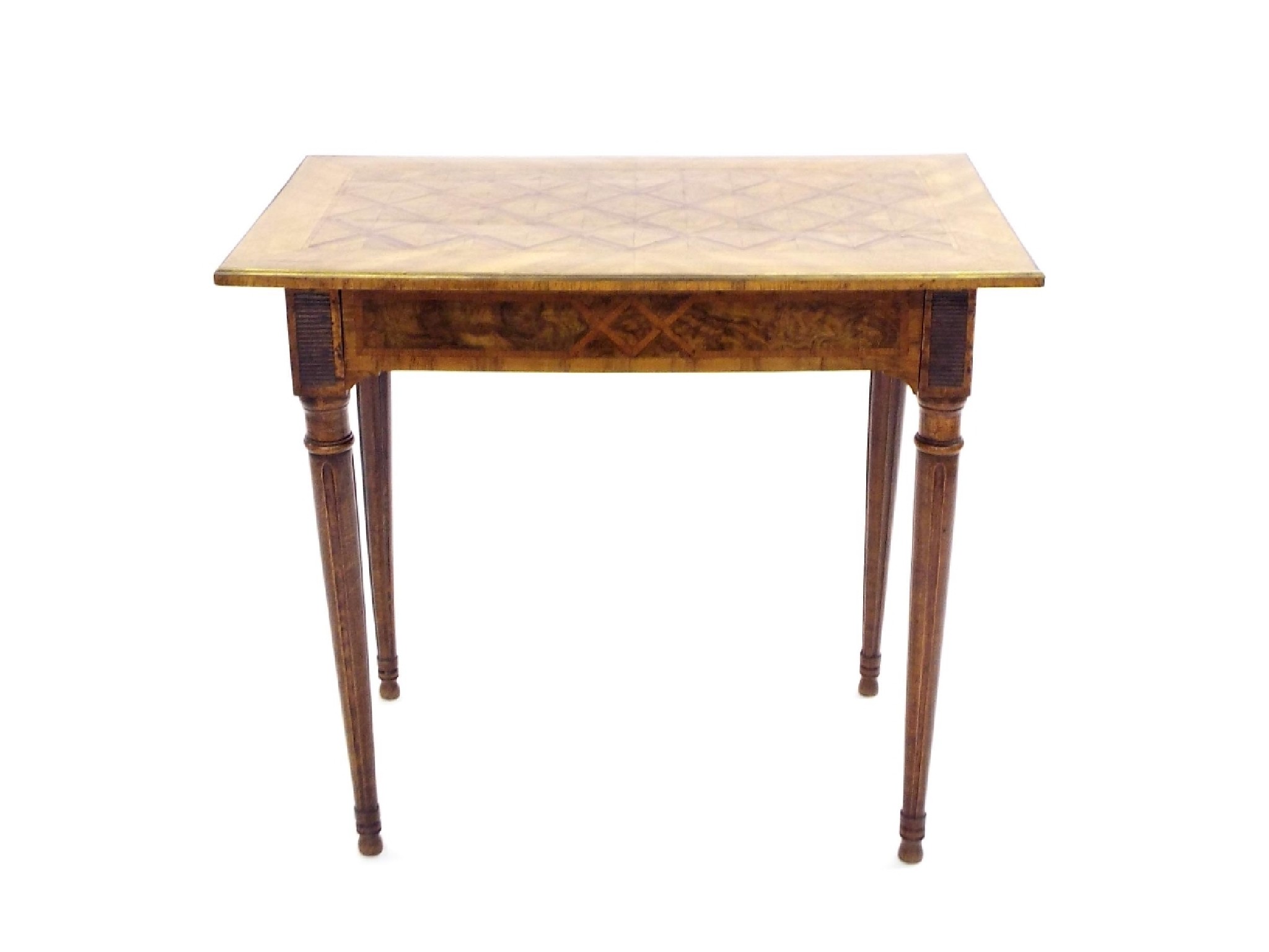 Appraisal: Good antique French parquetry inlaid side table the top with