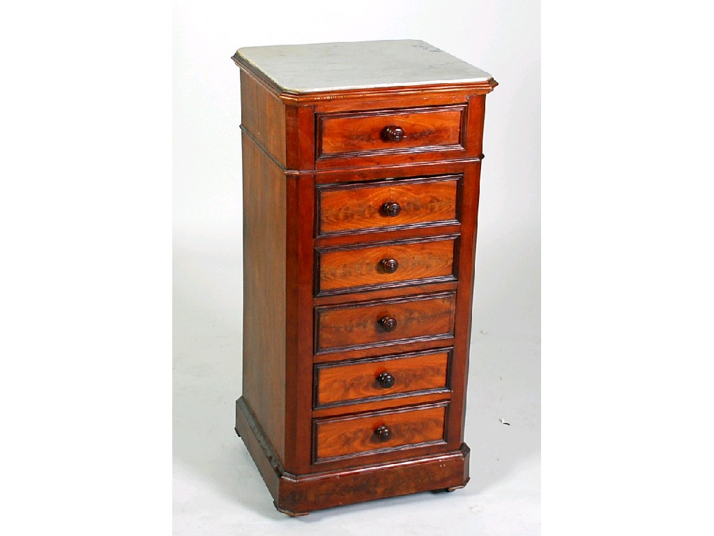 Appraisal: LATE NINETEENTH CENTURY FRENCH MAHOGANY BEDSIDE CABINET the canted oblong