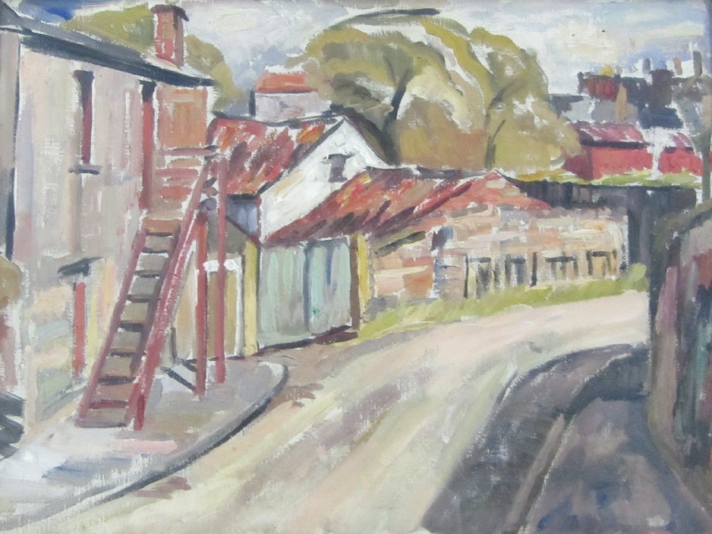 Appraisal: MRS BARNS- GRAHAM TH CENTURY THE ROAD Oil on canvas