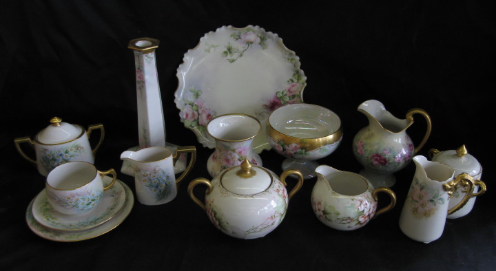 Appraisal: Twelve-Piece Collection of Hand-Painted American Belleek Porcelain comprised of a