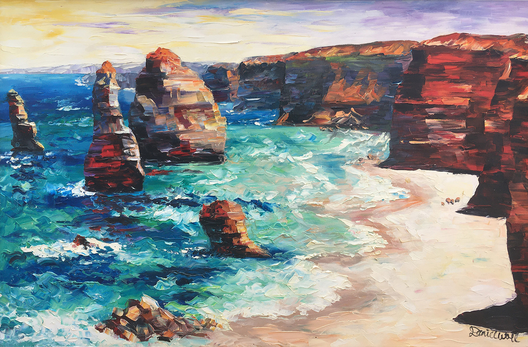 Appraisal: WALL Daniel Italian b ''The Twelve Apostles Victoria'' Oil Canvas