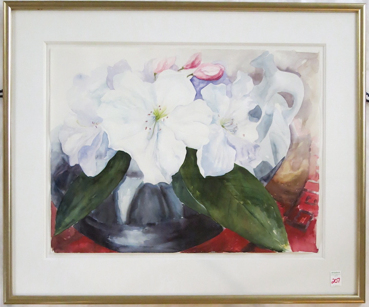 Appraisal: HUMBERTO GONZALEZ WATERCOLOR ON PAPER Mexico Oregon born Rhododendron flowers