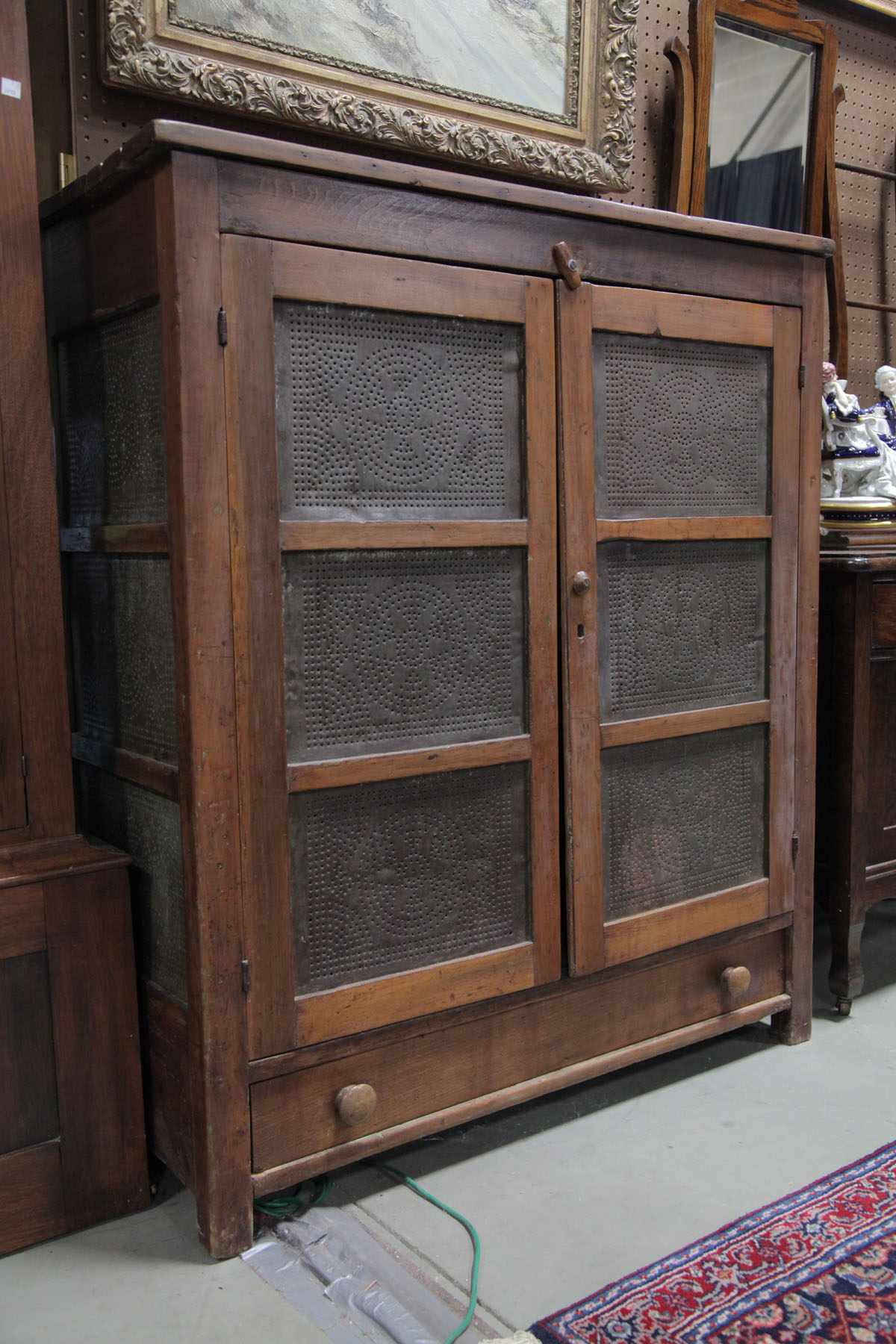 Appraisal: PIE SAFE American mid th century Walnut pie safe with