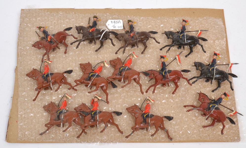 Appraisal: BRITAINS MOUNTED SOLDIERS ON HORSEBACK VARIOUS UNBOXED A F F-G