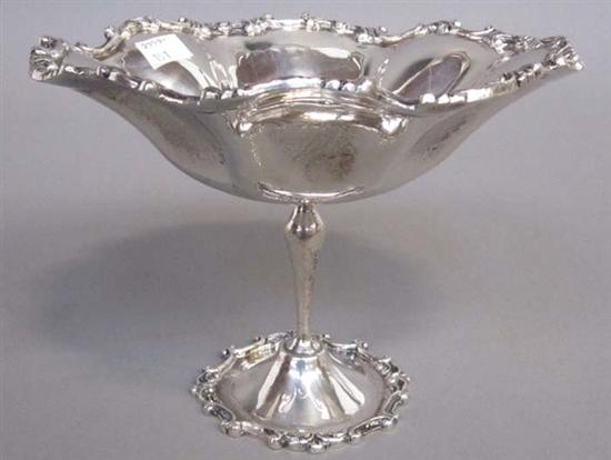 Appraisal: MEXICAN STERLING SILVER COMPOTE With a fluted and ruffled rim