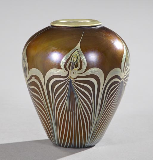 Appraisal: Good Phoenix Art Glass Pyriform Vase fourth quarter th century