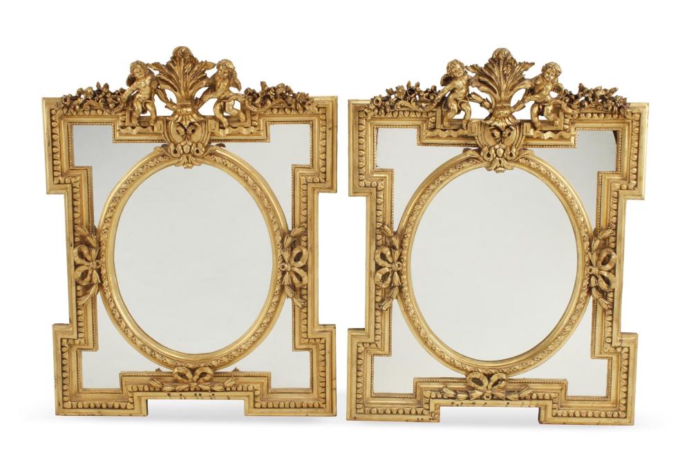 Appraisal: A PAIR OF FRENCH LOUIS XV-STYLE MIRRORSA pair of French