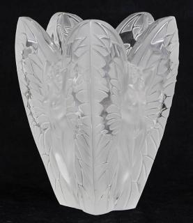 Appraisal: Lalique France 'Chrysalide' vase Lalique France 'Chrysalide' vase executed in