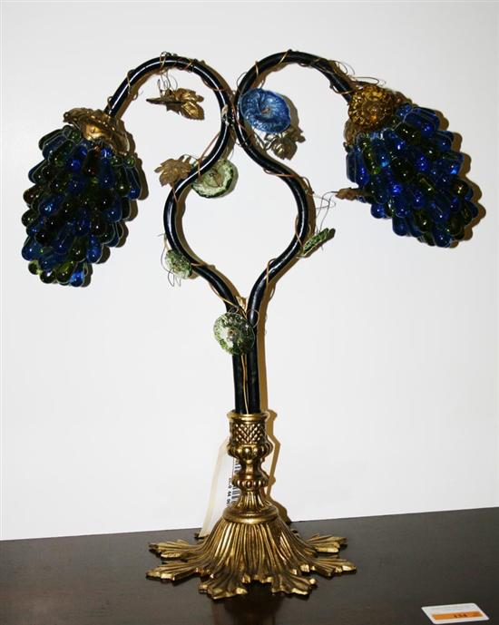 Appraisal: Unusual gilt-bronze table lamp