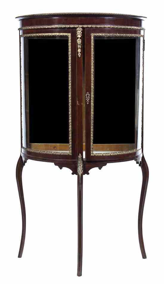 Appraisal: A Louis XVI Style Gilt Metal Mounted Mahogany Vitrine having