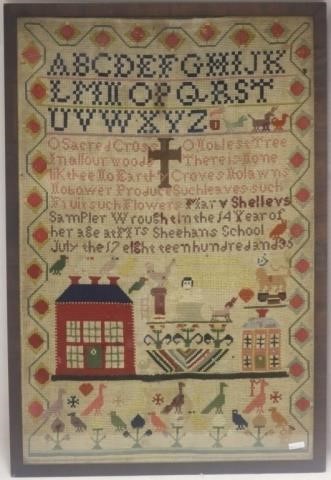 Appraisal: SCHOOLGIRL SAMPLER WROUGHT BY MARY SHELLEY IN HER TH YEAR