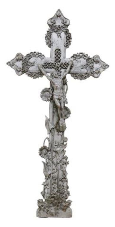 Appraisal: Large French cast iron cross th c in a later