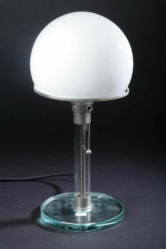 Appraisal: BAUHAUS-STYLE TABLE LAMP AFTER THE ORIGINAL BY WILHELM WAGENFELD Tecnolumen