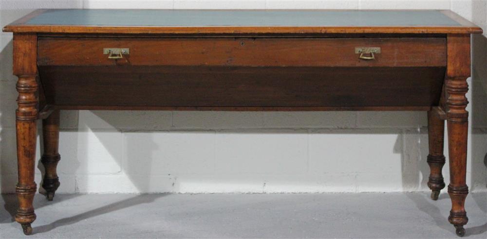 Appraisal: CONTINENTAL MIXED WOOD TAILORING TABLE having a long rectangular top