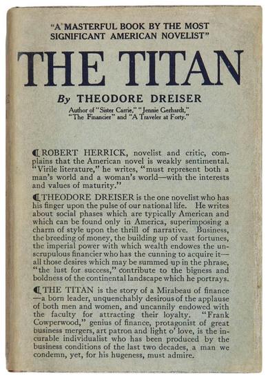 Appraisal: DREISER Theodore The Titan New York Jane Lane vo Original