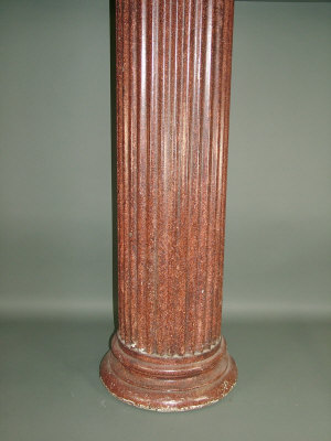 Appraisal: A pair of faux red marble pedestals of reeded columnar